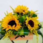 Centro redondo con girasoles