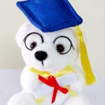 Osito de peluche graduación birrete azul