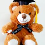 Oso peluche graduación café claro