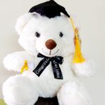 Oso peluche graduación blanco